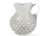 Blown Glass Pitcher w Pointed Opalescent Hobnails