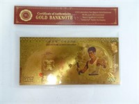 Novelty Gold Plated Bruce Lee 100 Yen Note