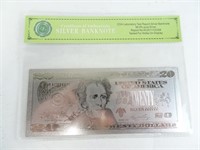 Replica Silver Plated 20 Dollar Note