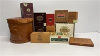 (11) wooden cigar boxes and wooden 10x11.5’’