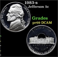 Proof 1983-s Jefferson Nickel 5c Grades GEM++ Proo