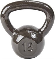Signature Fitness Cast Iron Kettlebell, 15 Pounds