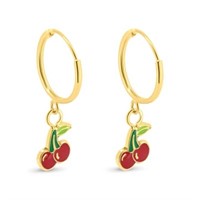 14 Kt-Yellow Gold Cherry Earrings