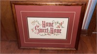 “Home Sweet Home” Cross Stitch Piece, Nicely