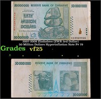 2007-2008 Zimbabwe (ZWR 3rd Dollar) 50 Million Dol