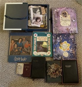 Assorted Bibles, Scrapbooks, Family Photos,