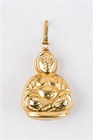 14K Gold Buddha Pendant