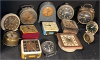 Lot of 14 Antique / Vintage Alarm Clocks