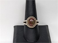 .925 Sterling Silver Natural Stone Cabachon Ring