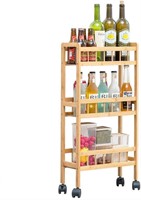 COPREE Bamboo 3Tier Kitchen Removable Storage Cart
