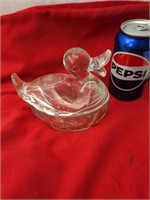Glass Duck on Nest 6"