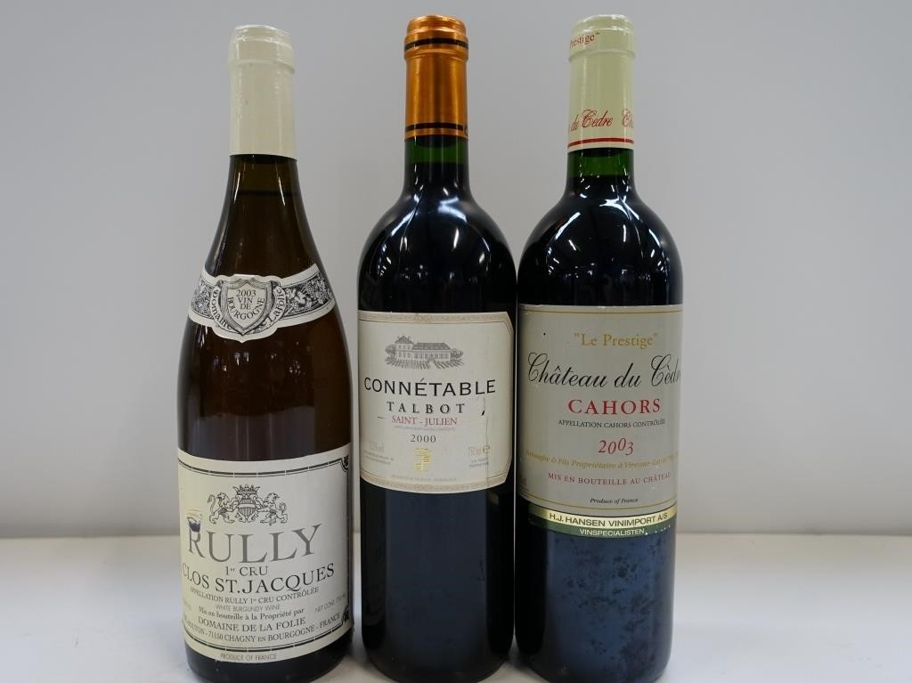 3 blandede franske vine fra 2000 - 2003