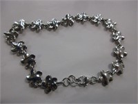Sterling silver Plumeria bracelet
