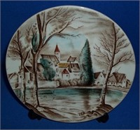 Johnson Bros dream town plate with stand