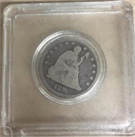 1876 SILVER SEATED QUARTER