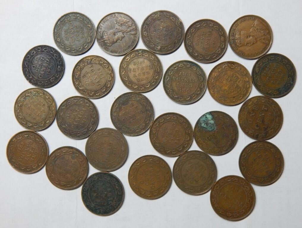 (25) Canada Large Cents