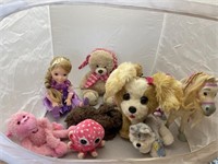 Bag of Stuffed Toys & Plastic Horse