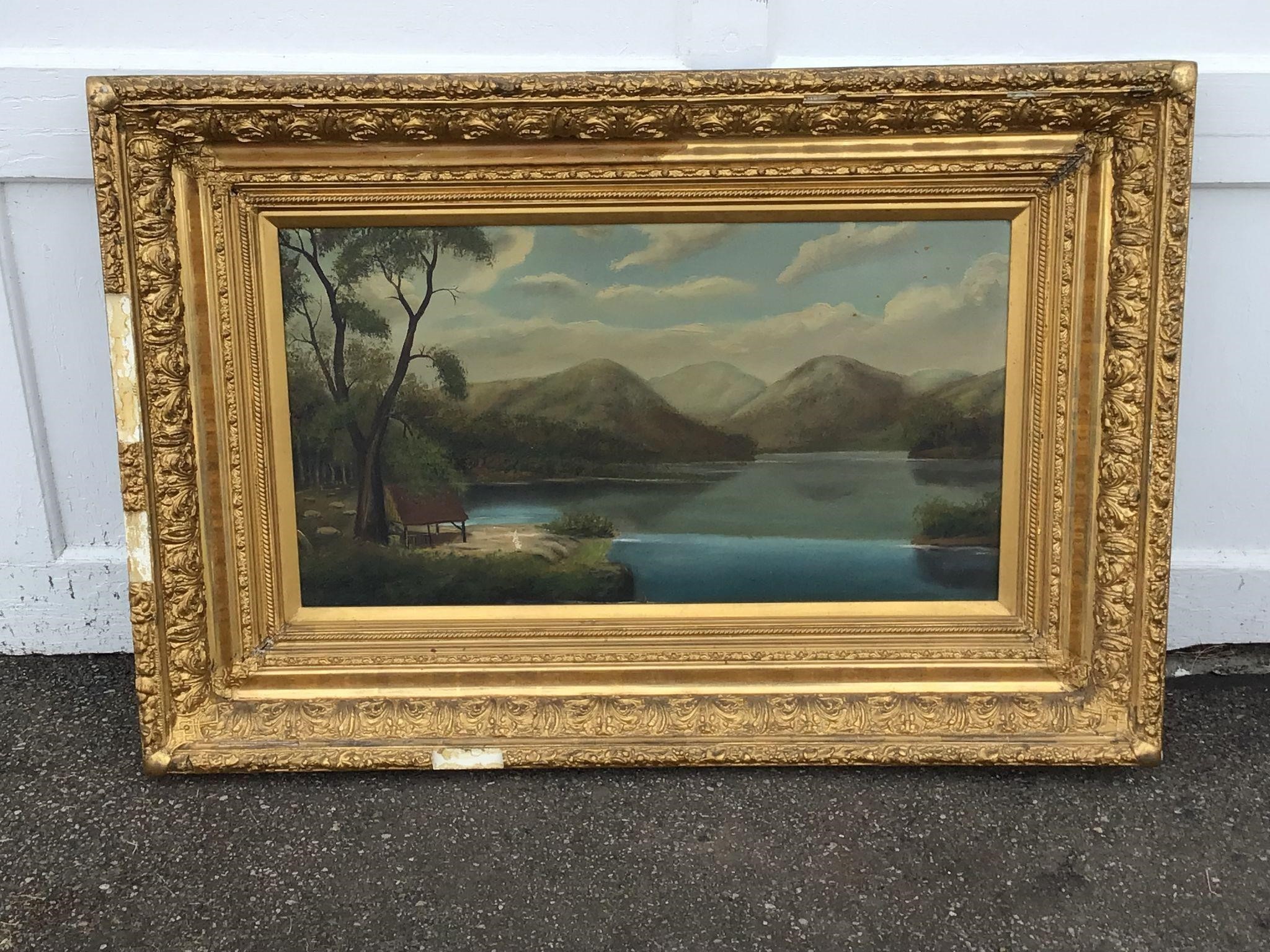 ANTIQUE OIL PAINTING - ON CANVAS - ANTIQUE FRAME