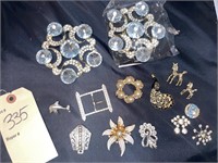 GORGEOUS BROOCHES, VTG BELT BUCKLE AND MORE