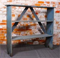 A Blue Painted Pine Country Storage Shelf c 1880