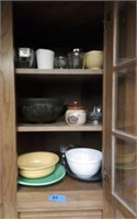 Contents of cabinet- Fiesta ware, Pyrex