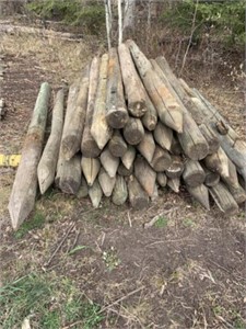 USED 4-5" x 8' Treated Fence Posts /EACH