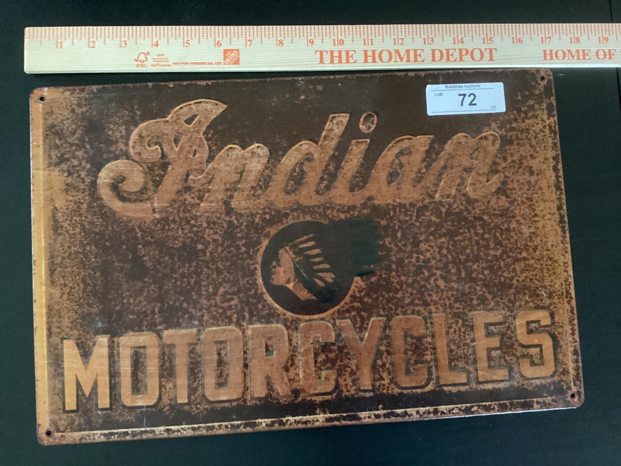 ANTIQUE INDIAN MOTORCYCLES SIGN