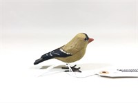 Hazel Tyrrell American Goldfinch Bird Carving