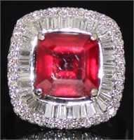14kt Gold 8.50 ct Ruby & Diamond Ring