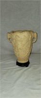 Vintage Asian Hand Carved Relief Vase