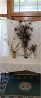Peacock Feathers and Vases