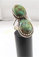 Native Ring Size 6.75 Turquoise, Sterling Silver