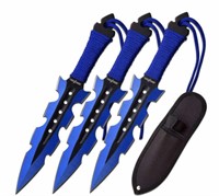 Perfect Point Black & Blue Throwing Knives 3 Pack