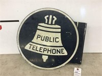 Public Telephone Sign Double Sided