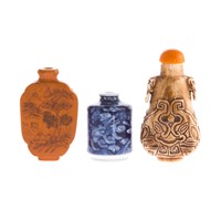 Three Chinese snuff bottles