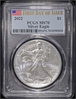 2022 AMERICAN SILVER EAGLE PCGS MS70