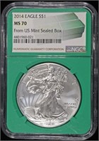 2014 AMERICAN SILVER EAGLE NGC MS70