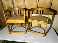 2 BARREL STYLE ARMED CHAIRS