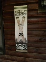 Holiday ski lodge sign