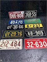 LOT OF 10 BICYCLE LICENSE PLATES, CONTEMPORARY