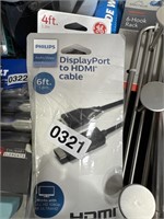 PHILIPS DISPLAYPORT TO HDMI CABLE RETAIL $20
