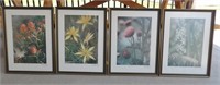 Set of 4 Signed Torkel Korling Flower Prints