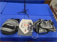 UNDER ARMOR DUFFEL BAG & (2) UNDER ARMOR BACKPACKS