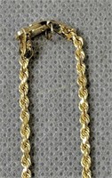 14k Gold 13 " Rope Chain 3.2 Dwt