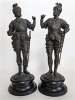 Pair of Antique Cast Metal Conquistadores