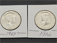 1966 & 1967 Kennedy Half Dollars