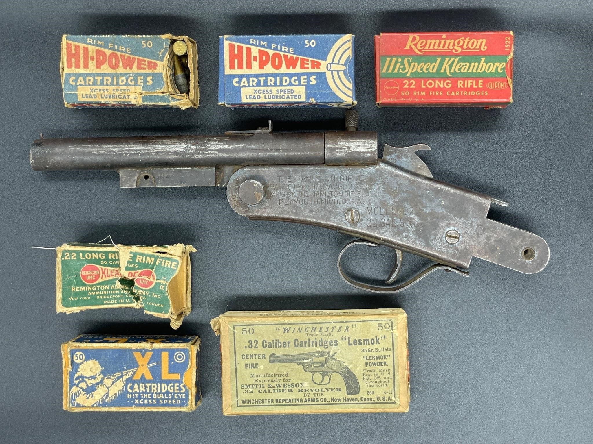 Antique Hamilton boy rifle w/ ammo