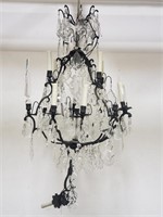 Vintage chandelier with crystal ornaments, as is