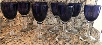 E - SET OF 8 VINTAGE GLASS STEMWARE (K120)