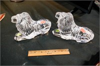 Pair of Waterford Crystal Lions